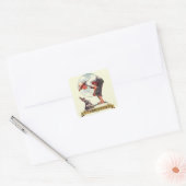 Springtime, 1935 jongen met bunny vierkante sticker (Envelop)