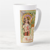 Springtime Art Nouveau Large Latte Mok (Rechterhoek)