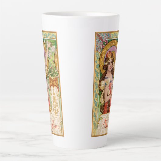 Springtime Art Nouveau Large Latte Mok (Voorkant)