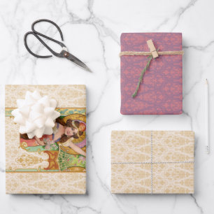 Springtime Art Nouveau - Papierbladen overvullen Inpakpapier Vel