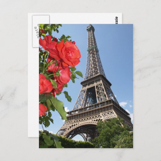 Springtime bij Eiffeltoren Briefkaart (Voorkant / Achterkant)