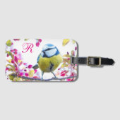 Springtime Bird Monogram Bagagelabel (Voorkant (horizontaal))