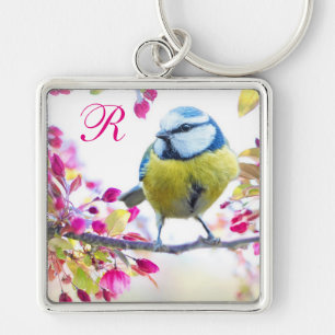 Springtime Bird Monogram Sleutelhanger
