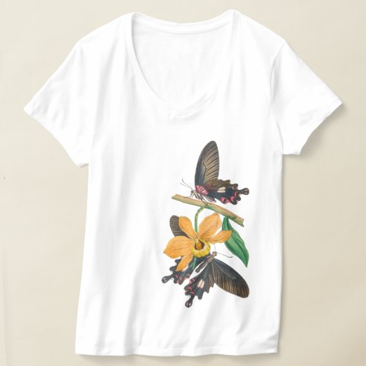 Springtime Bloemen en Vlinders T-shirt (Laagn)