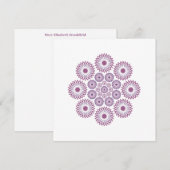 Springtime Bloemen Note Kaart in Magenta en Paarse Notitiekaartje (Voorkant / Achterkant)