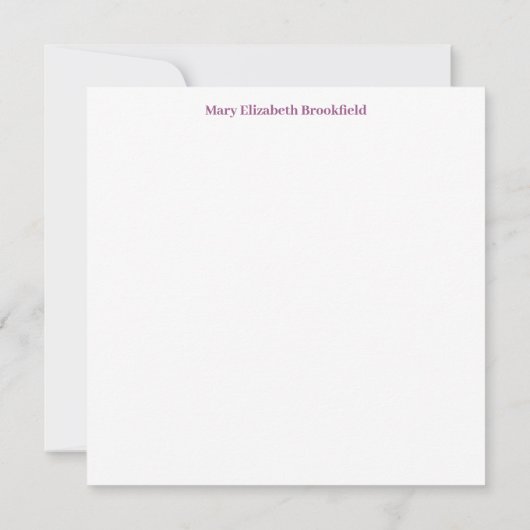 Springtime Bloemen Note Kaart in Magenta en Paarse Notitiekaartje (Achterkant)