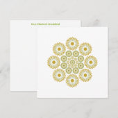 Springtime Bloemen Note Kaart in Olive en Gold Notitiekaartje (Voorkant / Achterkant)
