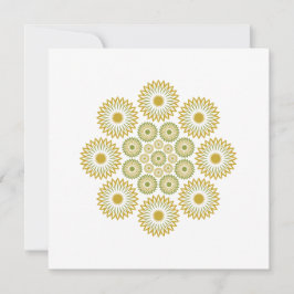 Springtime Bloemen Note Kaart in Olive en Gold Notitiekaartje