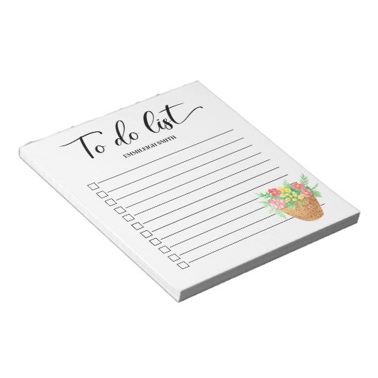 Springtime-bloemen om het selectievakje Wit aan te Notitieblok (Schuin)