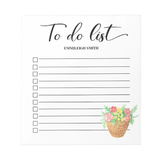 Springtime-bloemen om het selectievakje Wit aan te Notitieblok (Voorkant)