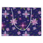 Springtime bloemen op blauwe achtergrond groot cadeauzakje (Achterkant)