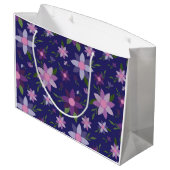 Springtime bloemen op blauwe achtergrond groot cadeauzakje (Achterkant Gekanteld)