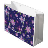 Springtime bloemen op blauwe achtergrond groot cadeauzakje (Voorkant Gekanteld)