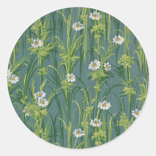 Springtime bloemenpatroon ronde sticker (Voorkant)