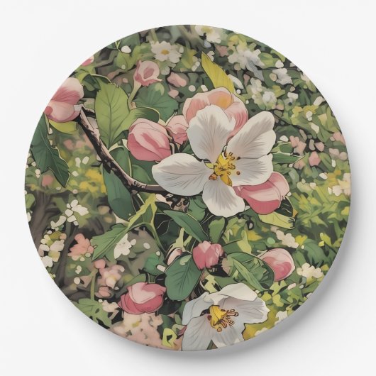 Springtime Bloesems - Papieren Borden Bordje (Voorkant)