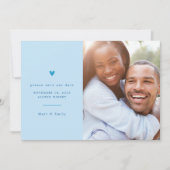Springtime Blue Minimalist Heart Save the Date (Voorkant)
