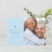 Springtime Blue Minimalist Heart Save the Date (Staand voorkant)