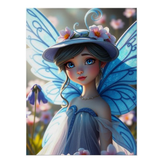 Springtime Bluebell Fairy Art Perfect Poster (Voorkant)