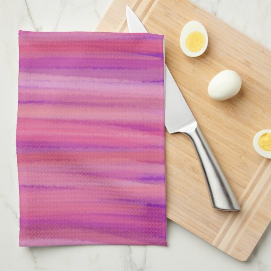 Springtime Blush Abstract Stripes Theedoek (Quarter Fold)