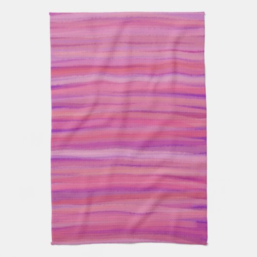 Springtime Blush Abstract Stripes Theedoek (Verticaal)