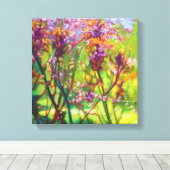 Springtime-bomen, impressionistisch boslandschap canvas afdruk (Insitu (Houten vloer))