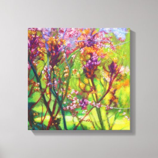 Springtime-bomen, impressionistisch boslandschap canvas afdruk (Voorkant)