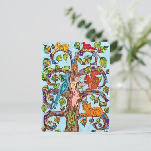 Springtime-boom van het leven briefkaart (Staand voorkant)