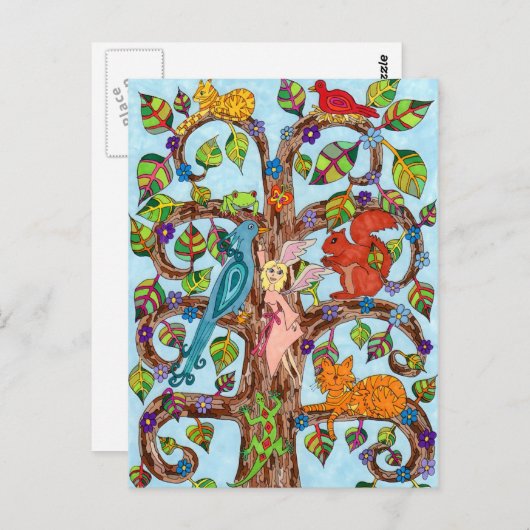 Springtime-boom van het leven briefkaart (Voorkant / Achterkant)