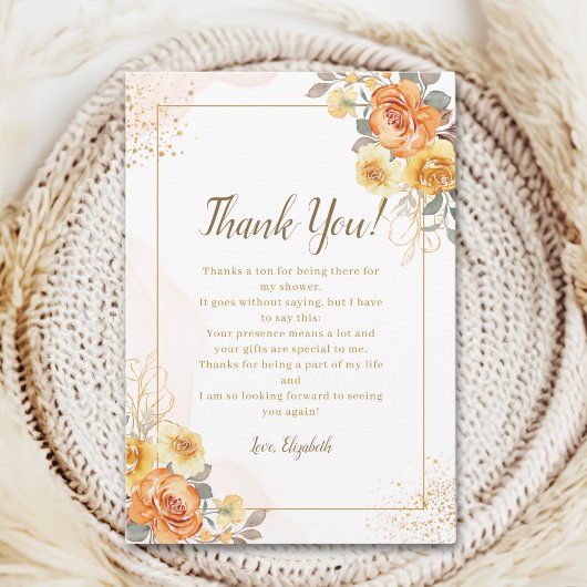 Springtime Bridal Shower Featuring Orange Blossoms Bedankkaart