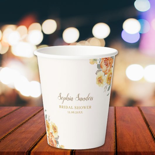 Springtime Bridal Shower Featuring Orange Blossoms Papieren Bekers
