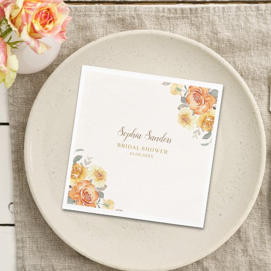 Springtime Bridal Shower Featuring Orange Blossoms Servet