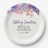 Springtime Bridal Shower with Violet Blooms Papieren Bordje (Voorkant)