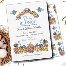Springtime Brunch Baby shower Uitnodiging