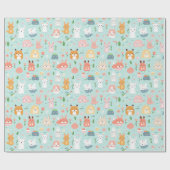 Springtime Buddies - Speels Dierenpatroon Cadeaupapier (Vlak)
