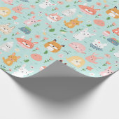 Springtime Buddies - Speels Dierenpatroon Cadeaupapier (Hoek)