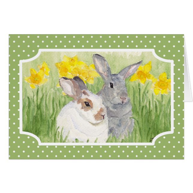 Springtime-Bunnies in Flowers (Voorkant Horizontaal)