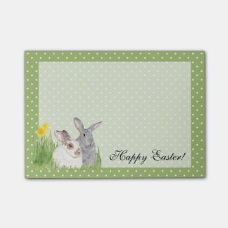 Springtime-Bunnies in Flowers Post-it® Notes