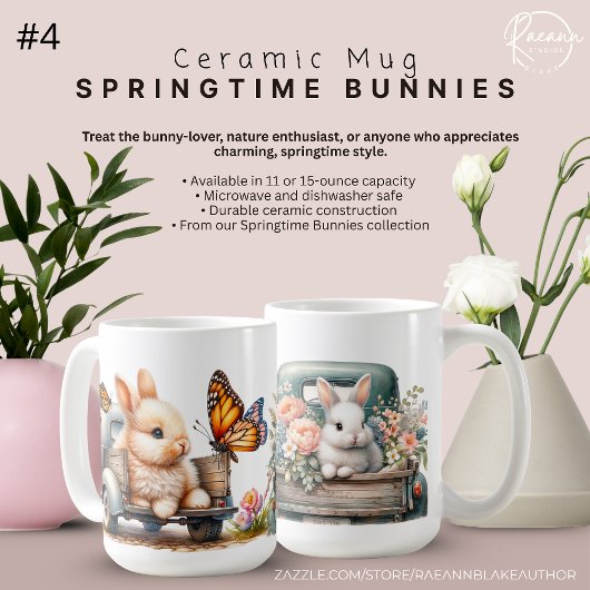 'Springtime Bunnies' Keramische Mok