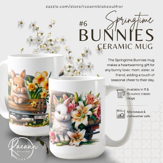 'Springtime Bunnies' Keramische Mok