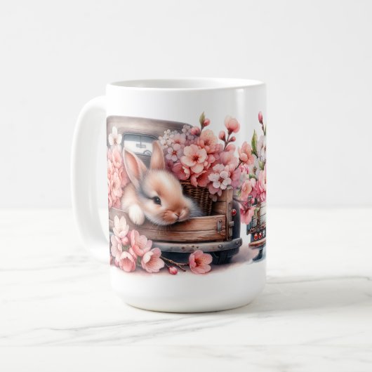 'Springtime Bunnies' Keramische Mok (Voorkant links)