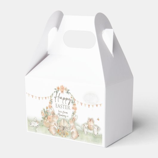 Springtime Bunnies Paas thema Party Boxen Bedankdoosjes (Achterkant)