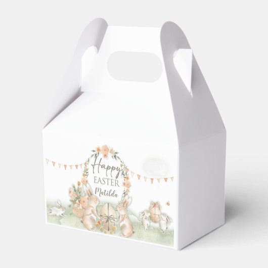 Springtime Bunnies Paas thema Party Boxen Bedankdoosjes (Voorkant Zijde)