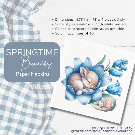 'Springtime Bunnies' papieren servet