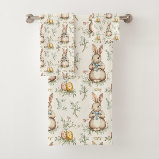 Springtime Bunny Bliss Bad Handdoek (Insitu)