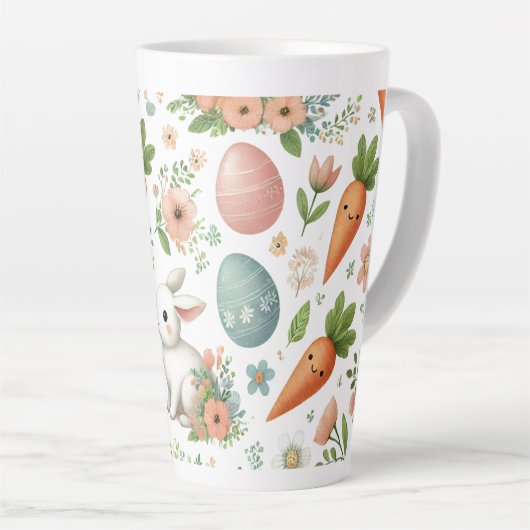 Springtime Bunny Bliss - Paaslatte Floral Mok (Rechterhoek)