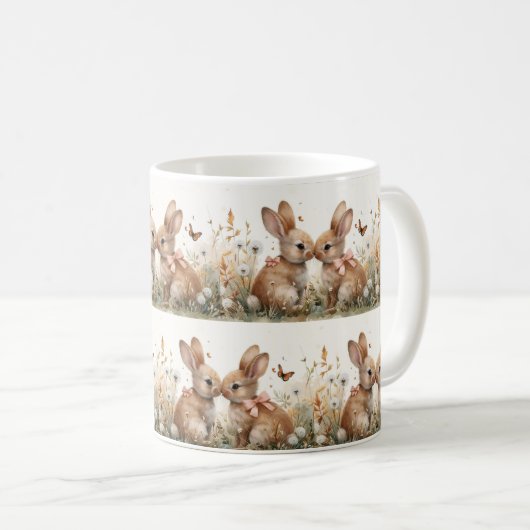Springtime Bunny Bliss: Whimsical Pasen Koffiemok (Voorkant rechts)