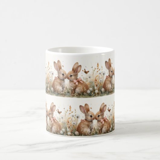 Springtime Bunny Bliss: Whimsical Pasen Koffiemok (Center)