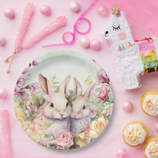 Springtime Bunny Borden Papieren Bordje (Feest)