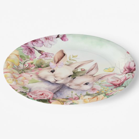 Springtime Bunny Borden Papieren Bordje (Gekanteld)
