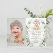 Springtime Bunny Easter Rabbit 1e verjaardag Foto Kaart (Staand voorkant)